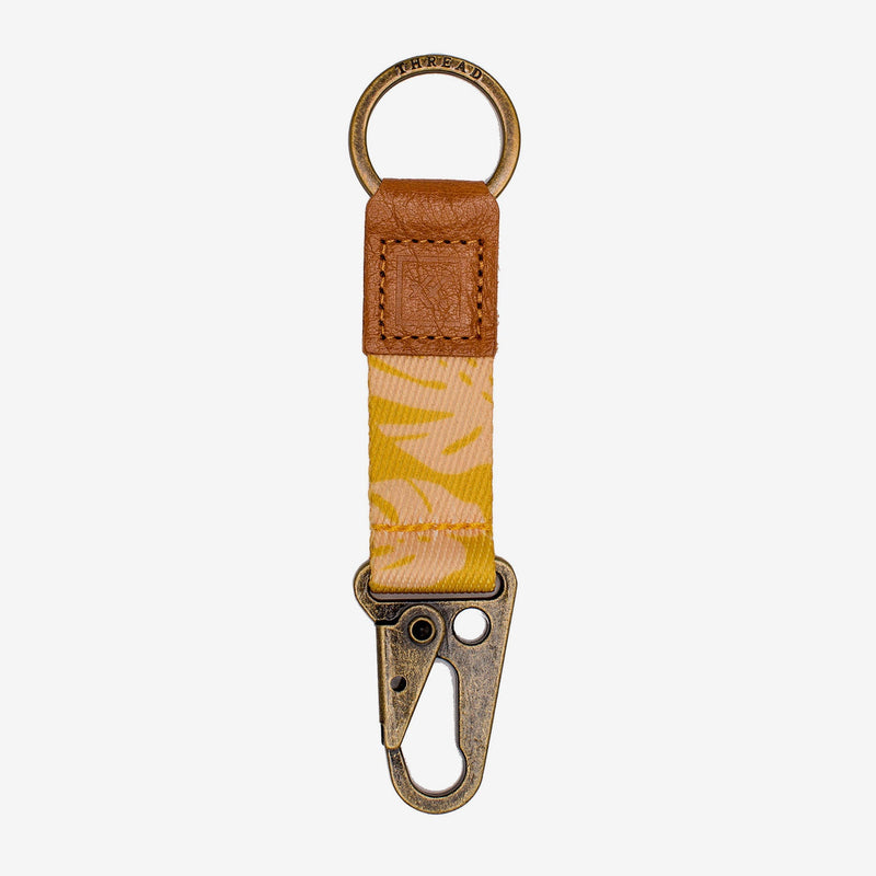 Yellow leaf botanical keychain clip