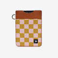 Yellow and pink checkered vertical wallet