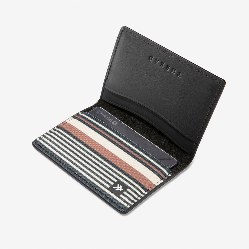 Black, brown, and cream striped bifold wallet