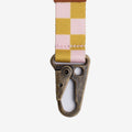 Yellow and pink checkered keychain clip