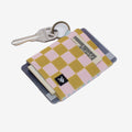 Yellow and pink checkered elastic wallet