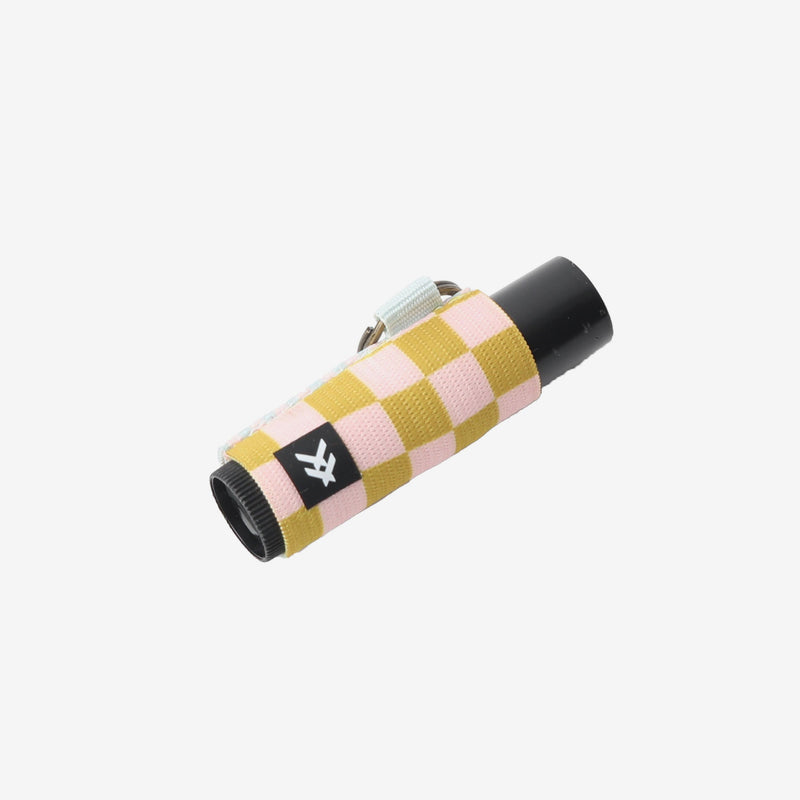 Yellow and pink checkered lip balm holder
