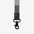 Black, brown, and cream striped neck lanyard