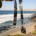 Black, brown, and cream striped neck lanyard