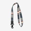 Black, brown, and cream striped neck lanyard