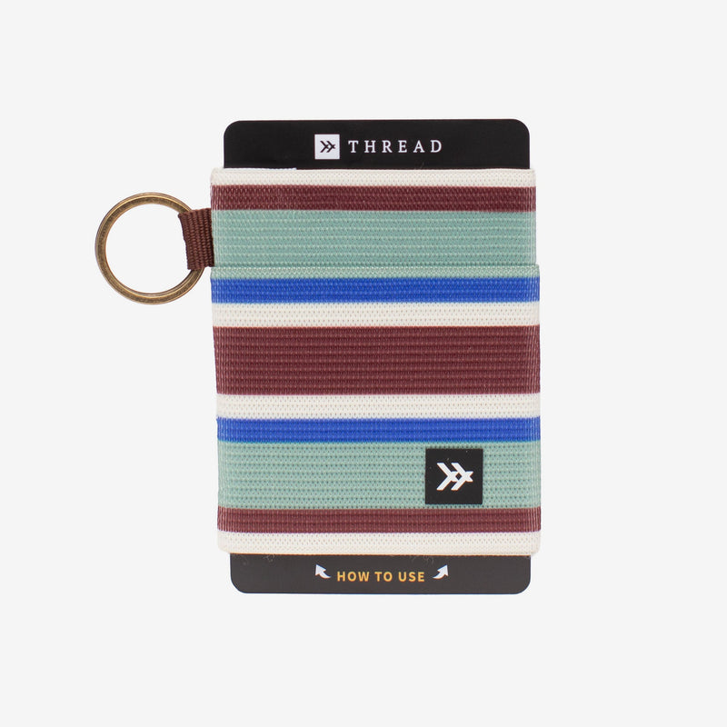 Brown, green, and blue striped elastic wallet