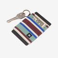 Brown, green, and blue striped elastic wallet